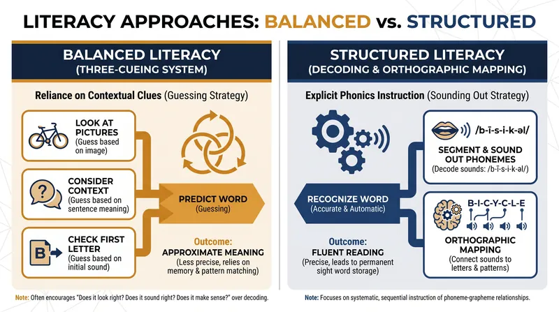 The shift from three-cueing to structured decoding.