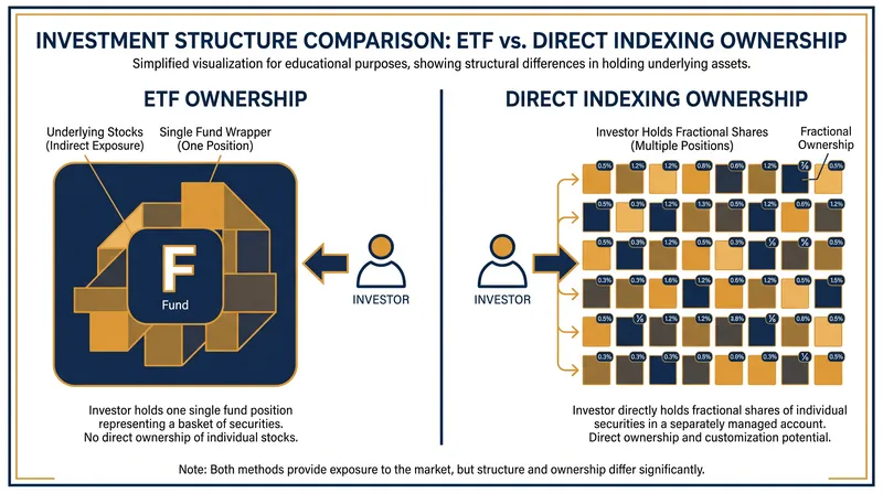 The mechanical difference between pooled fund ownership and direct fractional ownership.