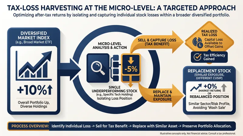 Direct indexing algorithms automatically sell losing positions to offset capital gains elsewhere.