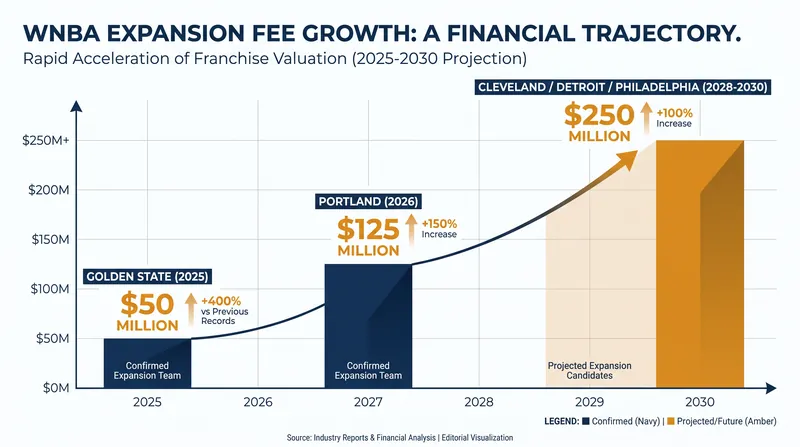 WNBA expansion fees have multiplied fivefold in just 18 months.