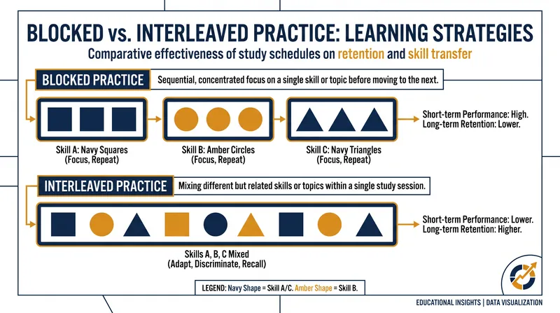 Interleaving forces the brain to identify which strategy to use, rather than just repeating a single method.