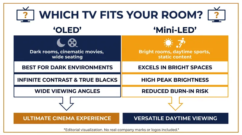 Matching the panel technology to your room's lighting and viewing habits is the key to a successful purchase.