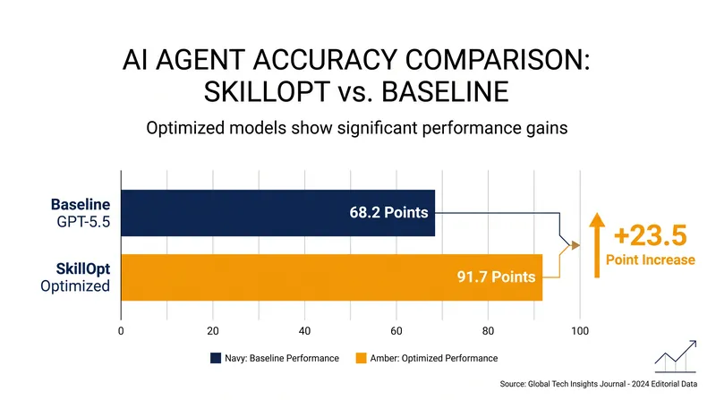 Text-space optimization delivers massive accuracy gains without requiring expensive model fine-tuning.