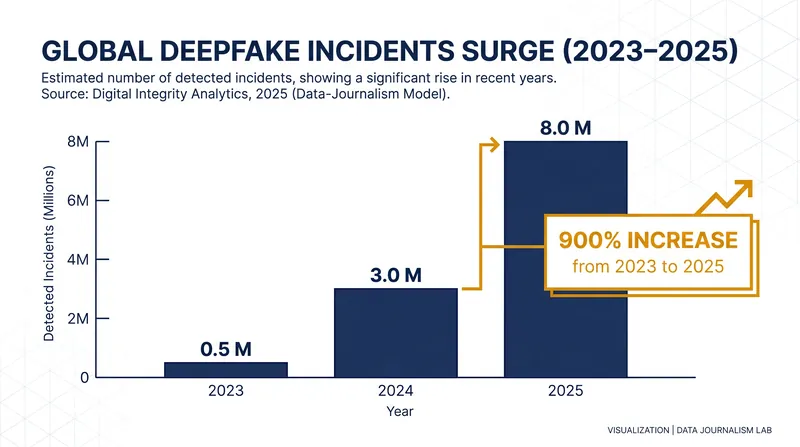 The 900% surge in deepfake incidents between 2023 and 2025 accelerated the regulatory push for digital provenance.