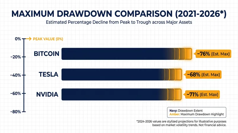 Bitcoin's maximum drawdowns have recently been smaller than those of several major tech stocks.