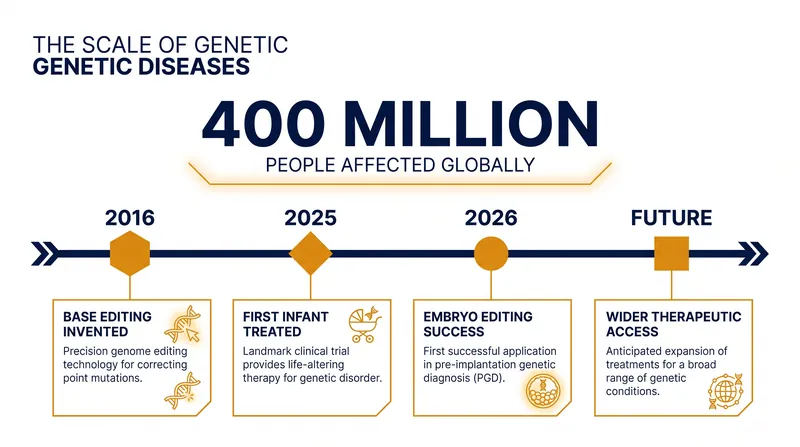 The rapid evolution of base editing offers hope for hundreds of millions affected by genetic disorders.