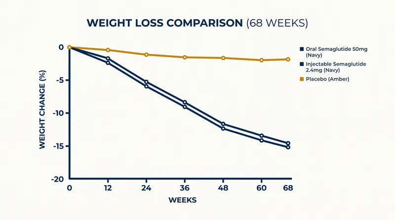 Clinical trials show the 50mg daily pill achieves weight loss comparable to the 2.4mg weekly injection.
