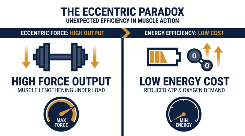 The Eccentric Paradox: Generating maximum mechanical force with minimal metabolic cost.