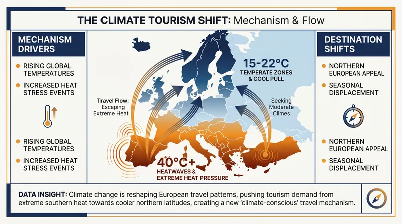 How extreme heat in the south is redrawing the map of European summer tourism.