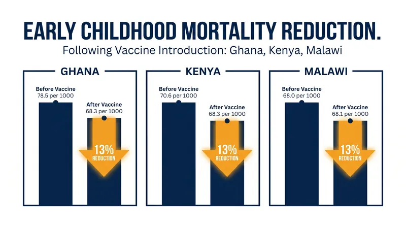 Pilot programs demonstrated a 13% drop in all-cause mortality among age-eligible children.