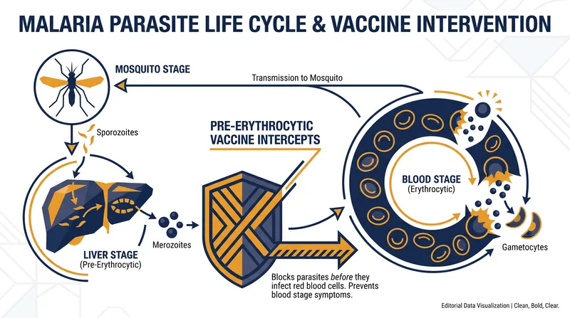 How it works: The vaccine trains the immune system to intercept the parasite before it reaches the liver.