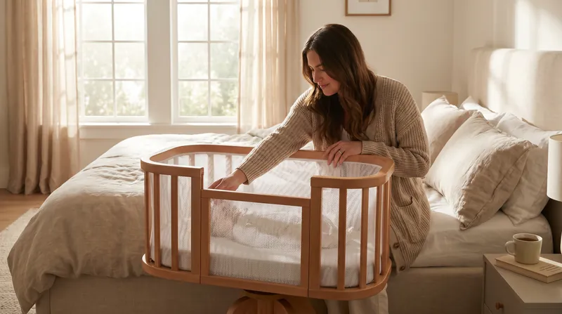 Traditional bassinets with lowering walls offer crucial physical accessibility for mothers recovering from a Cesarean section.