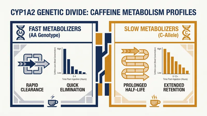 The CYP1A2 gene determines how quickly the liver clears caffeine from the bloodstream.