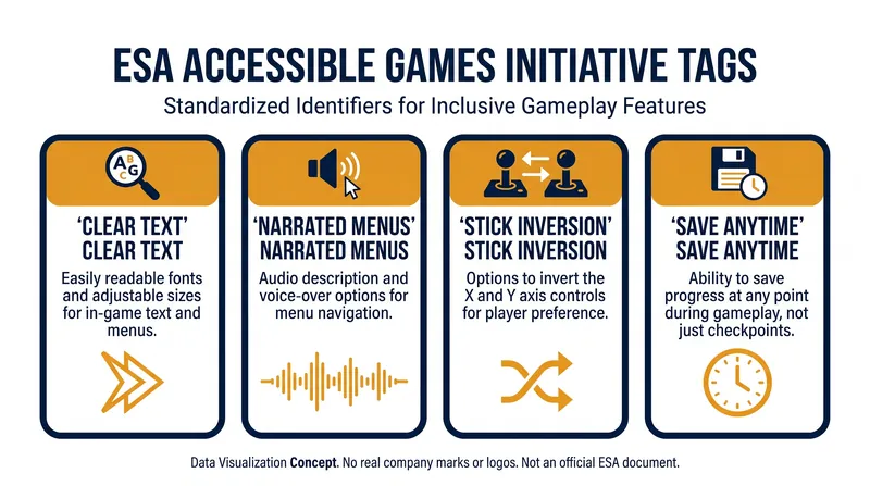 The ESA's standardized tags help players identify accessible games on digital storefronts.