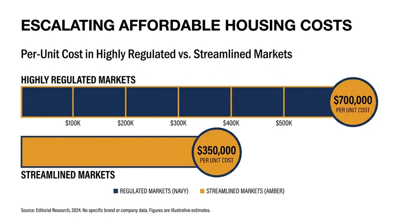 The rising cost of affordable housing construction in heavily regulated markets.