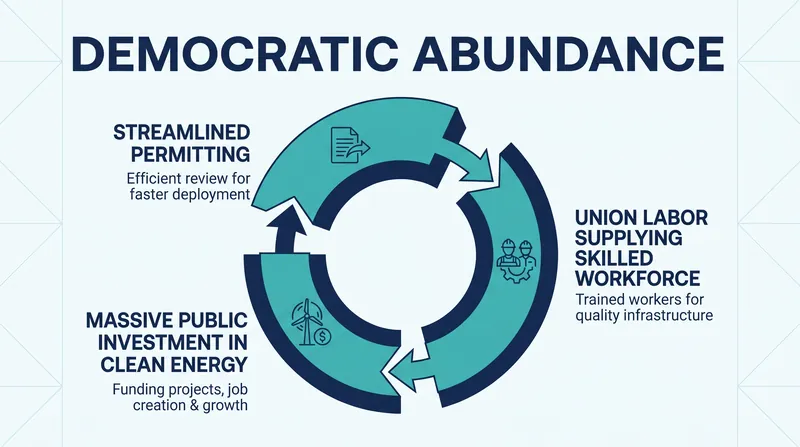 Labor advocates argue that true abundance requires strong worker protections and union involvement.