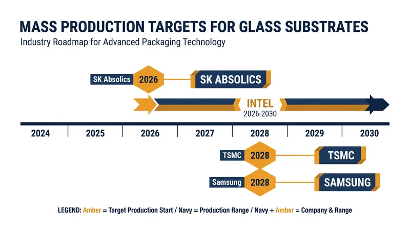 Major semiconductor foundries are racing to bring glass packaging to mass production before the end of the decade.