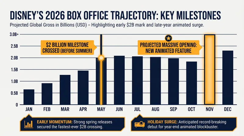 Disney's 2026 theatrical slate has already crossed the $2 billion mark globally.