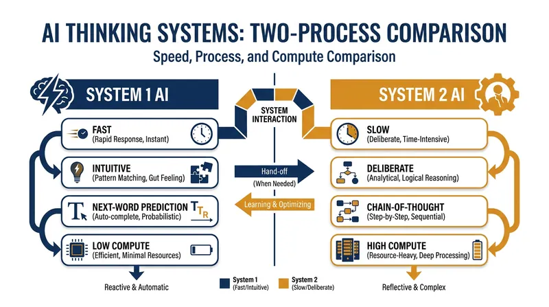How the two primary modes of artificial intelligence differ in their approach to problem-solving.