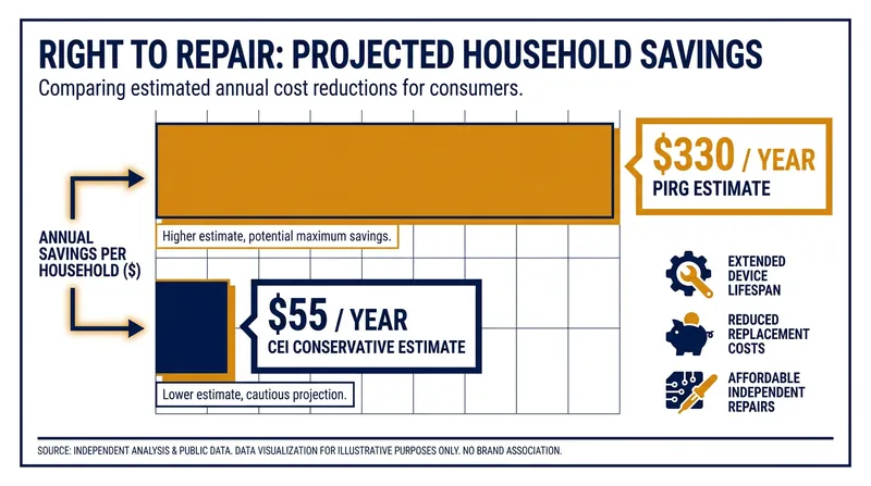 Estimates of annual household savings vary widely between consumer advocates and free-market economists.