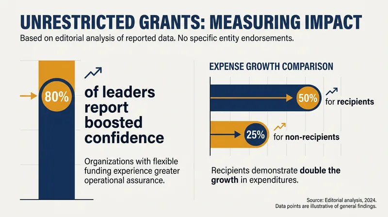Data from the Center for Effective Philanthropy shows significant organizational growth among recipients of unrestricted funding.