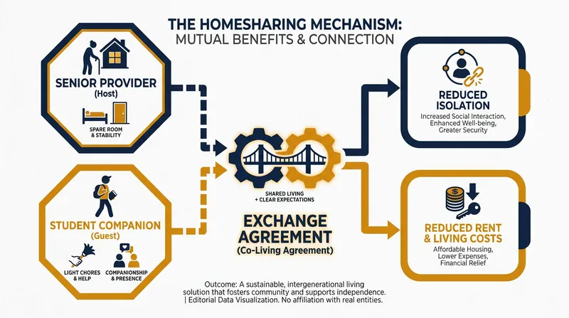 How the intergenerational homesharing model creates mutual benefits.