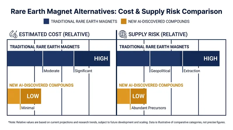 The economic and geopolitical advantages of transitioning to rare-earth-free magnetic materials.