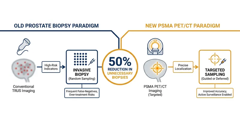 Data from the 2026 PRIMARY2 trial shows PSMA PET/CT scans can halve the number of invasive biopsies required.