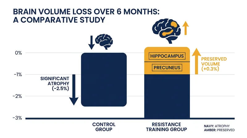 Older adults with mild cognitive impairment who lifted weights twice a week showed significantly less brain tissue wasting.
