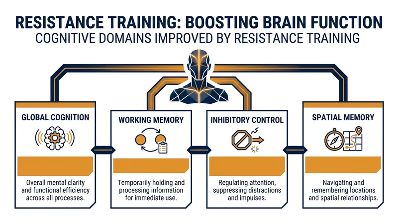 A 2026 meta-analysis of 58 trials found resistance training ranked highest for improving global cognition.