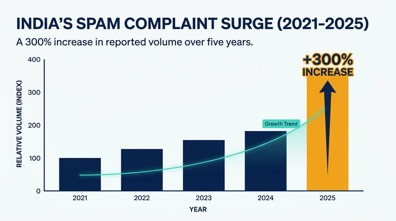 Spam complaints on major Indian telecom networks surged dramatically before the latest AI and regulatory interventions.