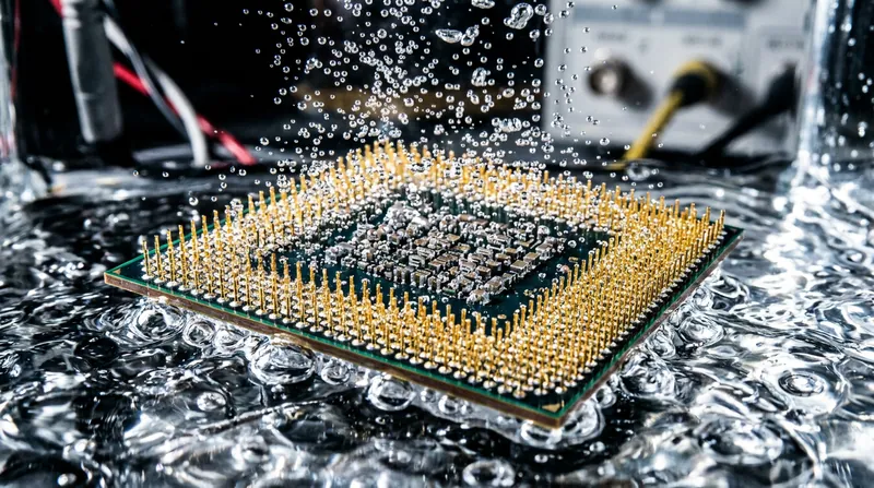 Phase-change immersion cooling allows specialized liquids to boil upon contact with hot chips, absorbing massive amounts of heat.