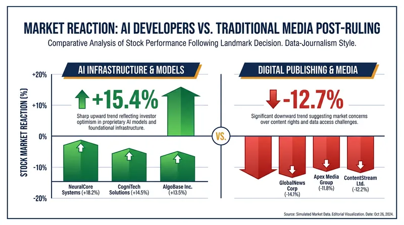 Tech equities surged on the news, while media stocks fell as hopes for mandatory licensing revenues evaporated.