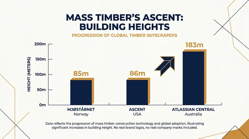 The height of mass timber and hybrid-timber structures has more than doubled in recent years.
