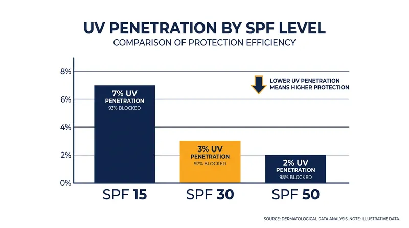 The diminishing returns of higher SPF ratings.