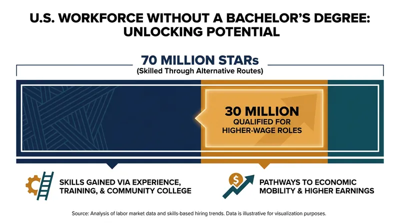 Millions of workers possess the skills for upward mobility but are blocked by the paper ceiling.