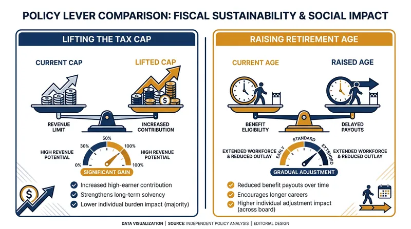 Lawmakers must weigh revenue increases against structural benefit adjustments to close the solvency gap.