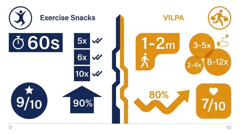 The two categories of micro-workouts evaluated by researchers.
