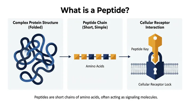 Peptides act as highly specific biological messengers, binding to cell receptors to trigger physiological responses.