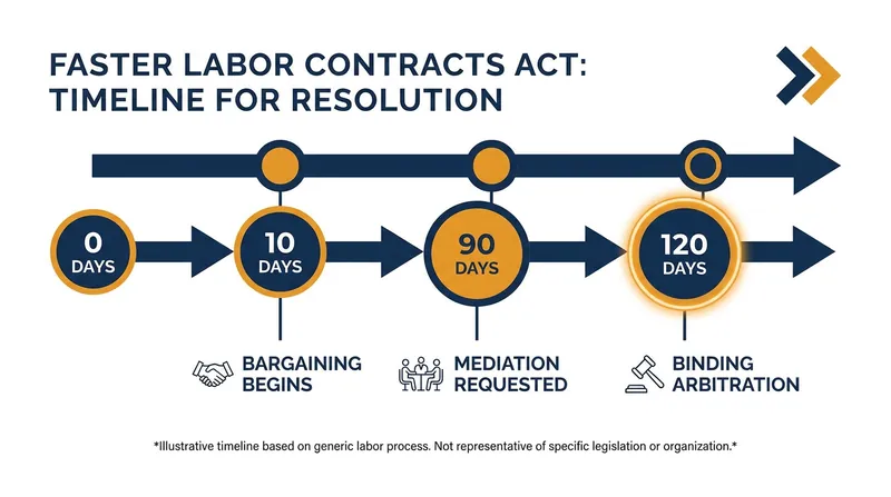 The proposed timeline for first-contract negotiations under the FLCA.