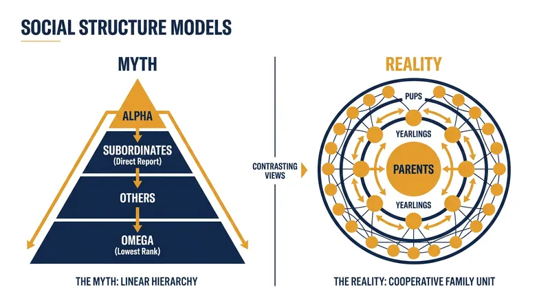 How the scientific understanding of wolf pack structure has evolved.