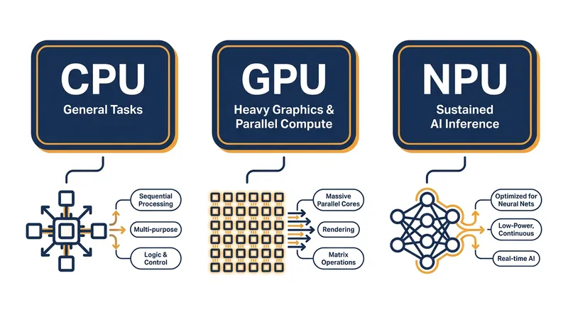 How the NPU offloads specific AI tasks to save battery life.
