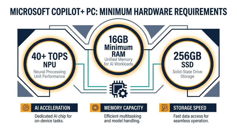 The baseline specifications required for a Copilot+ certified AI PC.