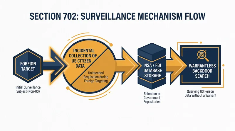 How Section 702's 'incidental collection' allows U.S. agencies to search Americans' communications without a warrant.