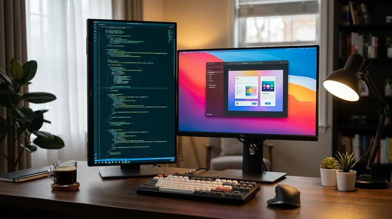 The ability to mix orientations—such as one vertical and one horizontal screen—remains a major advantage of dual monitors.