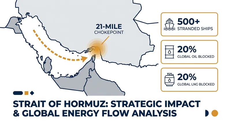 The Strait of Hormuz is the world's most critical energy chokepoint, handling a fifth of global oil and LNG supplies.