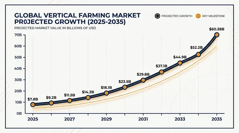 Driven by automation efficiencies, the vertical farming sector is projected to experience massive market growth over the next decade.