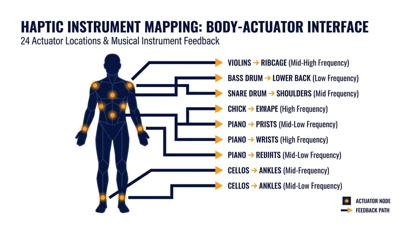 How 24 individual actuators map different instruments to specific areas of the body.