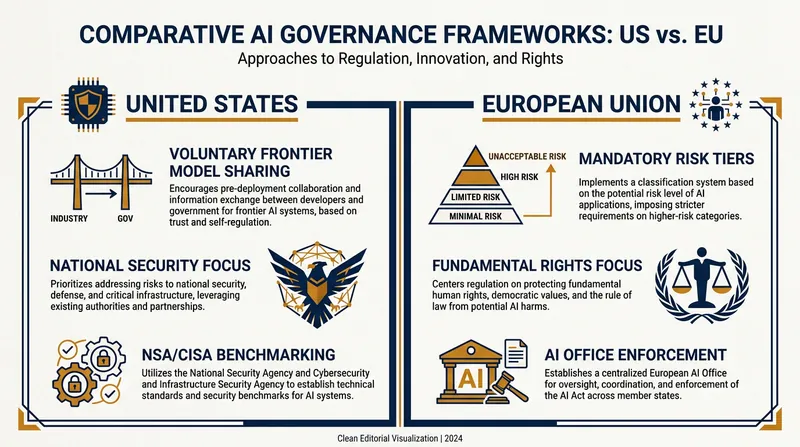 A transatlantic divide has emerged in how the world's largest markets govern artificial intelligence.