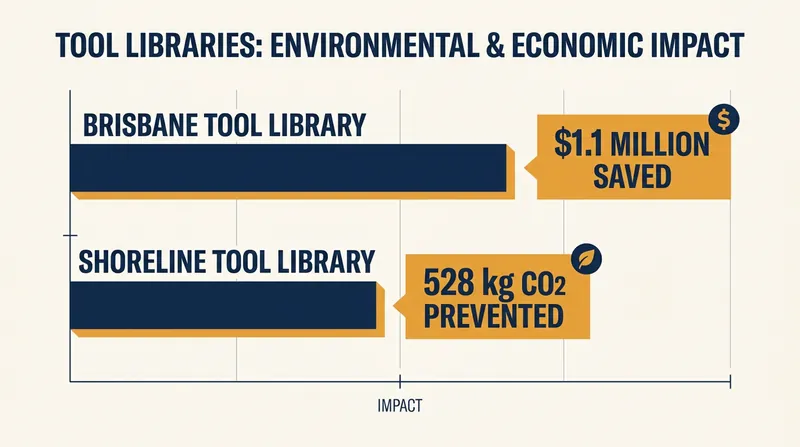 Tool libraries generate significant economic savings and carbon offsets by prioritizing shared access.